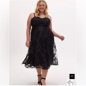 Torrid Black Lace Midi Dress